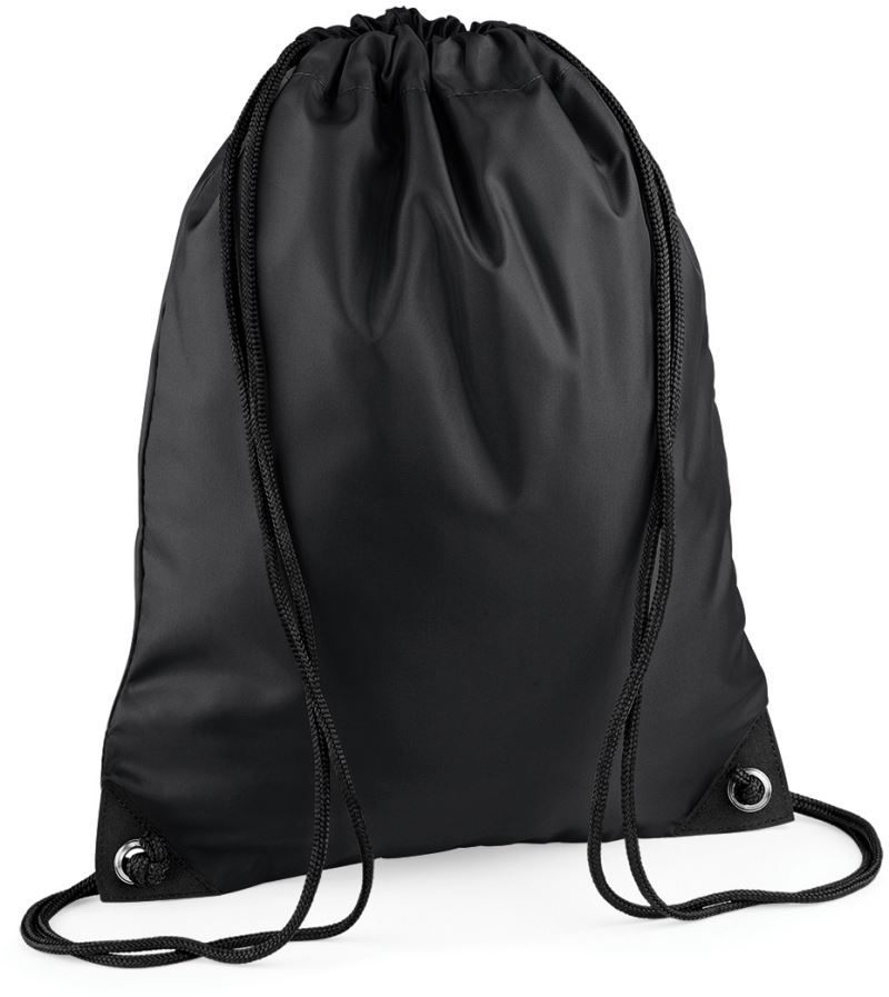 Black Youtivity Nutrition gymsac with front pocket and adjustable straps, designed for convenient sports and gym gear storage.